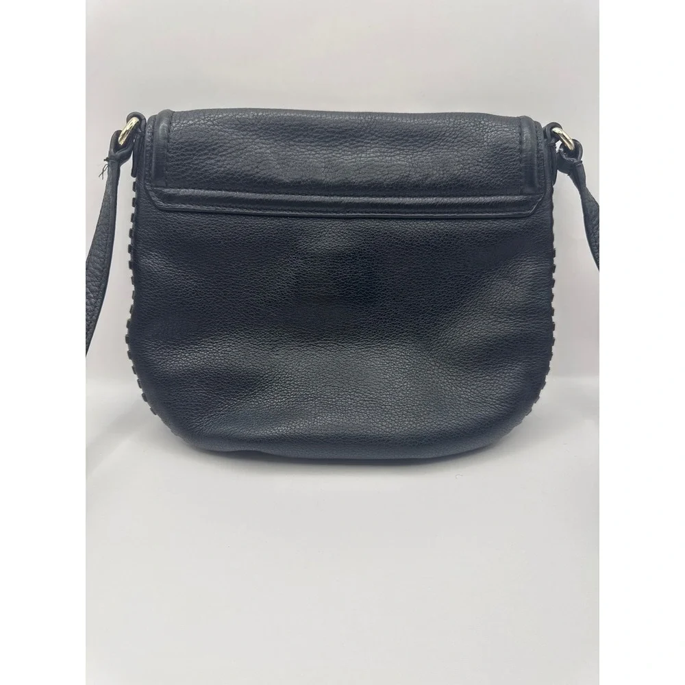 Kate Spade NY Black Leather Saddle Crossbody‎ Bag Adjustable Strap Boho Chic